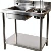Commercial Fried Food Prep Table, Fried Chicken Breading Table, Stainless Steel Fried Food Workstation, Food Prep Breader Station with Stainless Steel Containers and Baskets for Kitchen Restaurant-2