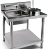 Breading Table Stainless Steel Fryer Tray with Reinforced Bottom for Chefs To Process Fried Food - Easy Installation - Perfect for Chicken, Baguettes-0