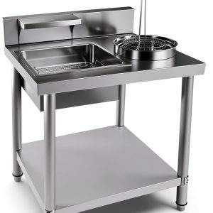 Breading Table Stainless Steel Fryer Tray with Reinforced Bottom for Chefs To Process Fried Food - Easy Installation - Perfect for Chicken, Baguettes-0