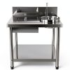 Fried chicken breading station STCERY steel table-0