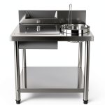 Fried chicken breading station STCERY steel table-0