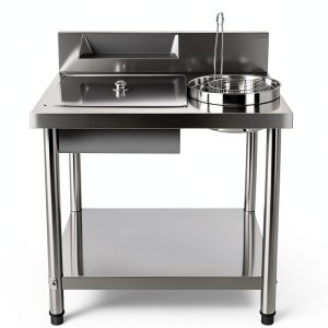 Fried chicken breading station STCERY steel table-0
