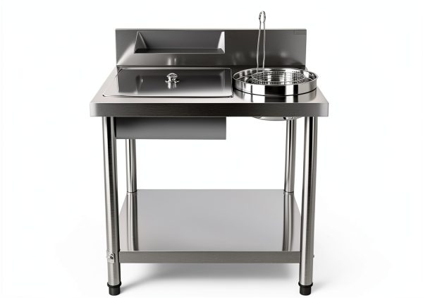 Fried chicken breading station STCERY steel table-0