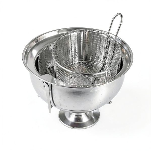 Breading Table Stainless Steel Fryer Tray with Reinforced Bottom for Chefs To Process Fried Food - Easy Installation - Perfect for Chicken, Baguettes-5