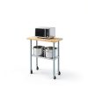 AmGood 18" x 36" Maple Wood Top Work Table with Adjustable Undershelf and Wheels-4