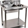 Commercial Fried Food Prep Table, Fried Chicken Breading Table, Stainless Steel Fried Food Workstation, Food Prep Breader Station with Stainless Steel Containers and Baskets for Kitchen Restaurant-1