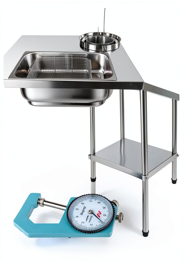 Breading Table Fried Chicken Prep HARELA Stainless Steel with Baskets-6