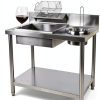 Commercial Fried Food Prep Table, Fried Chicken Breading Table, Stainless Steel Fried Food Workstation, Food Prep Breader Station with Stainless Steel Containers and Baskets for Kitchen Restaurant-0