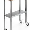 AmGood 18" x 36" Maple Wood Top Work Table with Adjustable Undershelf and Wheels-0