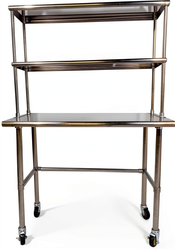 Commercial Stainless Steel Prep Table by KPS, Overshelf Casters-0