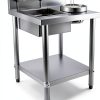 Breading Table Stainless Steel Fryer Tray with Reinforced Bottom for Chefs To Process Fried Food - Easy Installation - Perfect for Chicken, Baguettes-1
