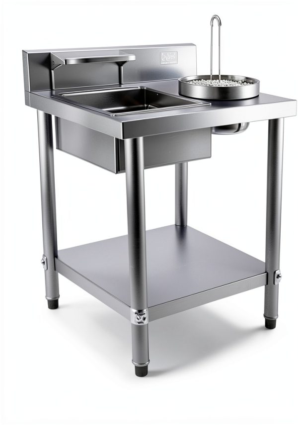 Breading Table Stainless Steel Fryer Tray with Reinforced Bottom for Chefs To Process Fried Food - Easy Installation - Perfect for Chicken, Baguettes-1
