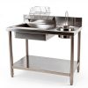Commercial Fried Food Prep Table, Fried Chicken Breading Table, Stainless Steel Fried Food Workstation, Food Prep Breader Station with Stainless Steel Containers and Baskets for Kitchen Restaurant-5