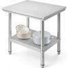 Stainless Steel Commercial Food Prep Work Table for Home Kitchen Restaurant - Heavy Duty Metal Prep Table with Adjustable Feet-0