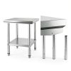 Stainless Steel Commercial Food Prep Work Table for Home Kitchen Restaurant - Heavy Duty Metal Prep Table with Adjustable Feet-2