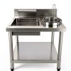 Breading Table Stainless Steel Fryer Tray with Reinforced Bottom for Chefs To Process Fried Food - Easy Installation - Perfect for Chicken, Baguettes-3