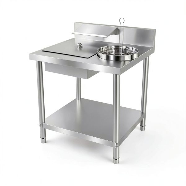 Fried chicken breading station STCERY steel table-6