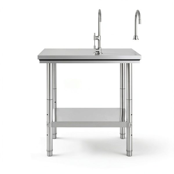 Stainless Steel Commercial Food Prep Work Table for Home Kitchen Restaurant - Heavy Duty Metal Prep Table with Adjustable Feet-7
