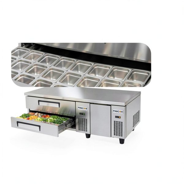 Frigos Premium 48in 2 Drawer Chef Base Refrigerator Silver-1