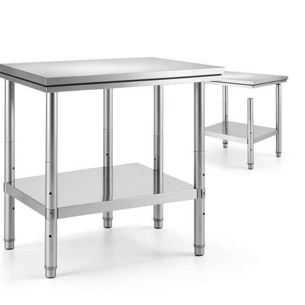 Stainless Steel Commercial Food Prep Work Table for Home Kitchen Restaurant - Heavy Duty Metal Prep Table with Adjustable Feet-5