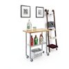 AmGood 18" x 36" Maple Wood Top Work Table with Adjustable Undershelf and Wheels-7