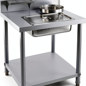 Breading Table Fried Chicken Prep HARELA Stainless Steel with Baskets-0