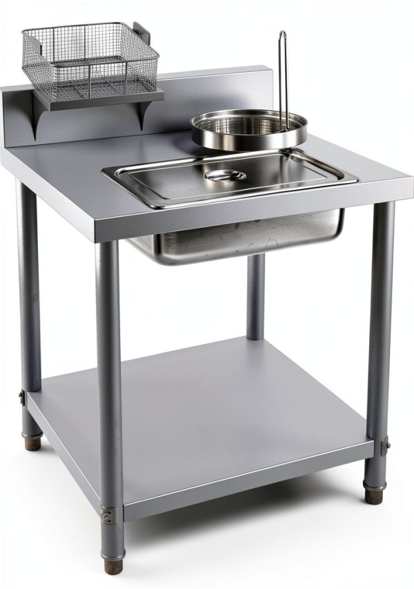 Breading Table Fried Chicken Prep HARELA Stainless Steel with Baskets-0