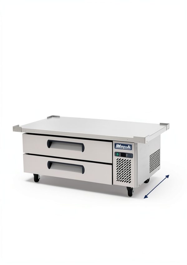 Migali 52″ Wide Refrigerated Chef Base with 60" extended top-1