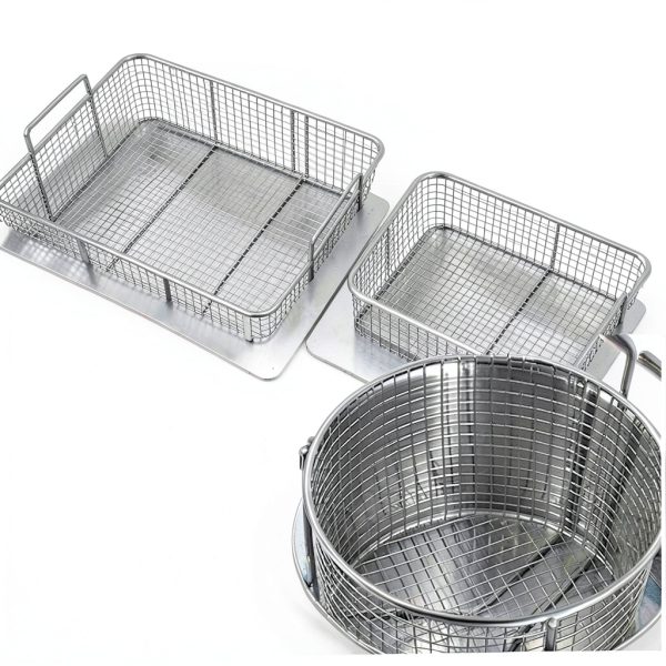 430 Stainless Steel Breading Station with 2 Baskets - 39.37 * 25.2 * 37.4in Commercial Food Prep Table for Frying, 55 lbs Capacity, Work Table for Chicken, Donuts, Fast Food Restaurant-3