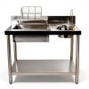 430 Stainless Steel Breading Station with 2 Baskets - 39.37 * 25.2 * 37.4in Commercial Food Prep Table for Frying, 55 lbs Capacity, Work Table for Chicken, Donuts, Fast Food Restaurant-4