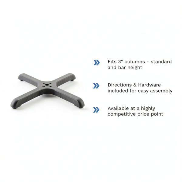 Commercial 30x30 Table Base by CenPro Modern Black Chef Base-2