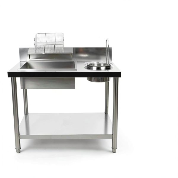 Fried Chicken Breading Station CNCEST Stainless Steel Prep Table-5