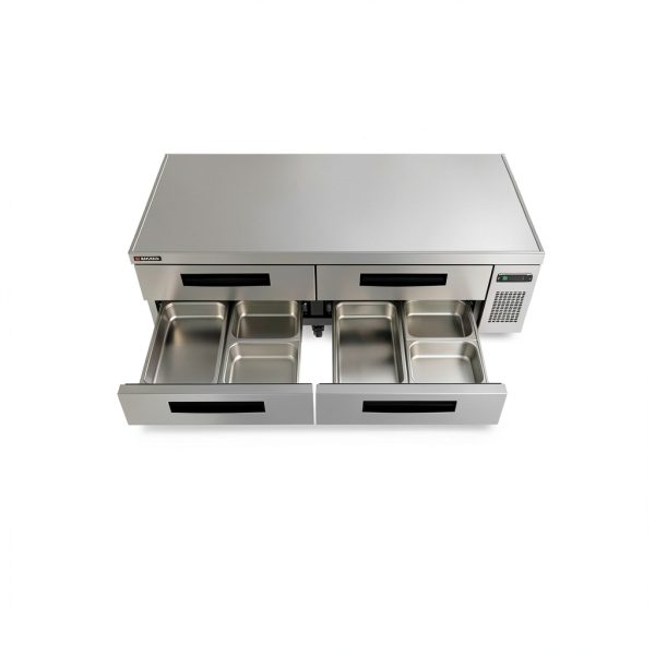 Wilprep 72" Refrigerated Chef Base with 12 GN Pans, Silver Commercial-5