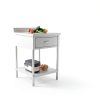 24 x 24 Inch Commercial Food Prep Table Stainless Steel Heavy Duty Worktable Workstation with Drawer, Silver Kitchen Workstation with Under Shelf and Backsplash for Restaurant and Home-1