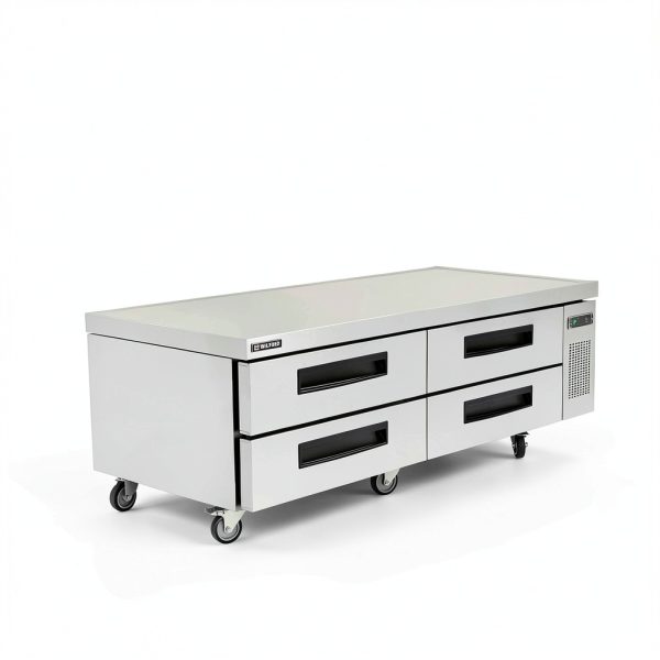 Wilprep 72" Refrigerated Chef Base with 12 GN Pans, Silver Commercial-6