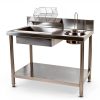 430 Stainless Steel Breading Station with 2 Baskets - 39.37 * 25.2 * 37.4in Commercial Food Prep Table for Frying, 55 lbs Capacity, Work Table for Chicken, Donuts, Fast Food Restaurant-5