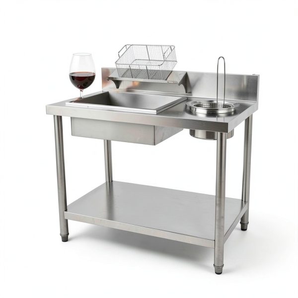 Fried Chicken Breading Station CNCEST Stainless Steel Prep Table-2