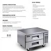 Xiltek Commercial 36" 2-Drawer Stainless Steel Refrigerated Chef Base-3