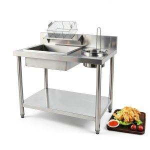 Fried Chicken Breading Station CNCEST Stainless Steel Prep Table-0