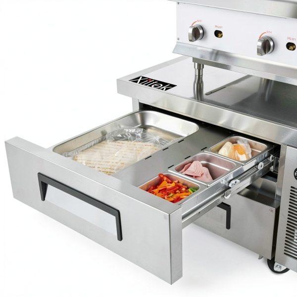 Xiltek Commercial 36" 2-Drawer Stainless Steel Refrigerated Chef Base-5