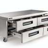 Wilprep 72" Refrigerated Chef Base with 12 GN Pans, Silver Commercial-1