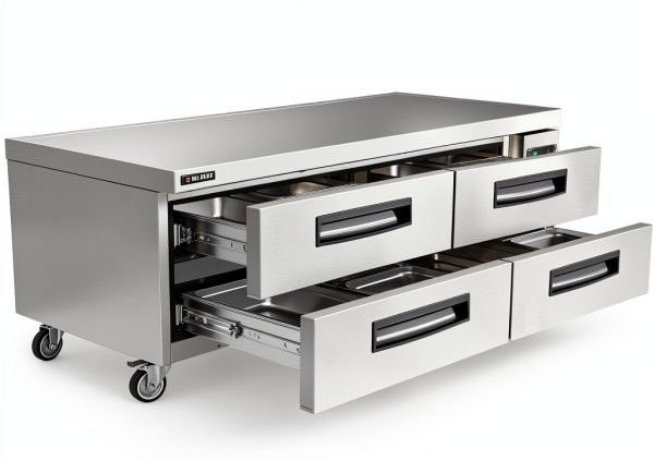 Wilprep 72" Refrigerated Chef Base with 12 GN Pans, Silver Commercial-1